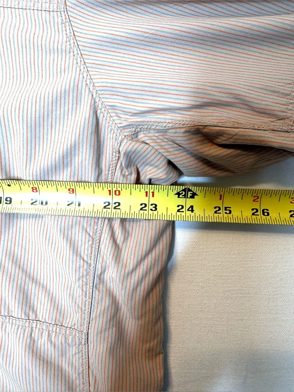 The North Face Men's XL orange Gray Striped Long Sleeve Hiking Shirt Gorpcore